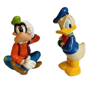 Disney Set of 2 Vintage Rubber‎ Figures Donald Duck & Goofy